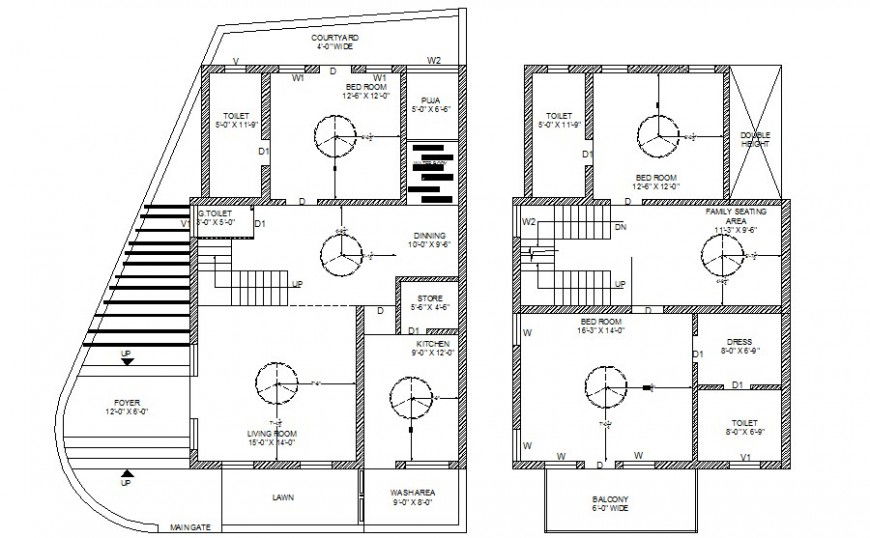 Layout plan of housing drawings of building units 2d view dwg file