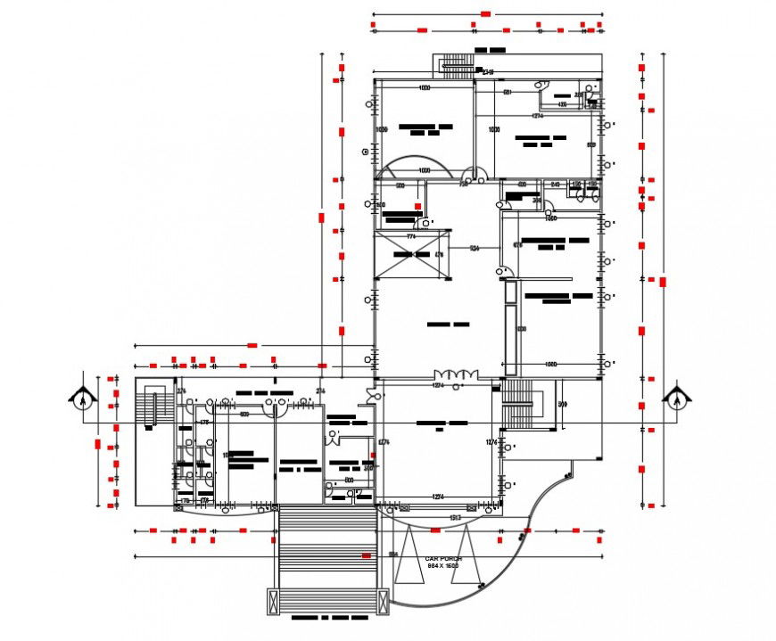 Layout plan of school building 2d view CAD drawings autocad file