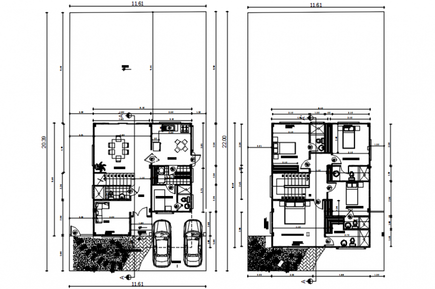Layout plan of villa project dwg file
