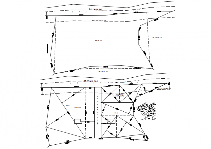 Layout plan with area detail of residential area in AutoCAD file