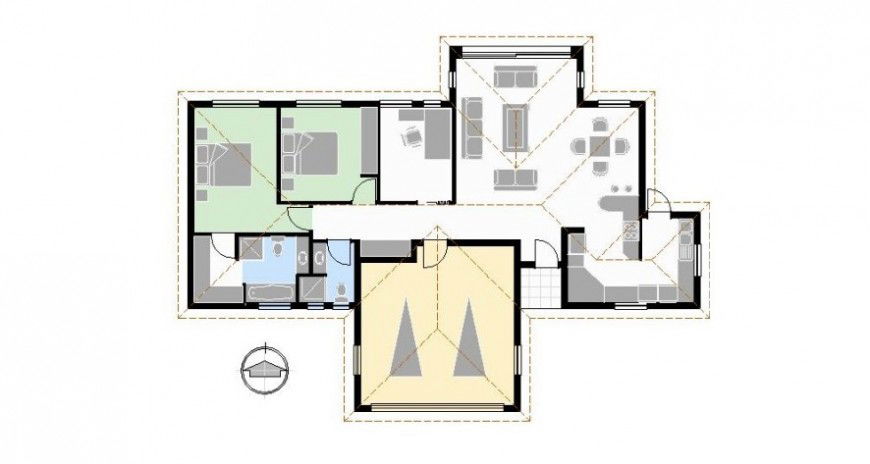 layout plan with furniture detail cad file