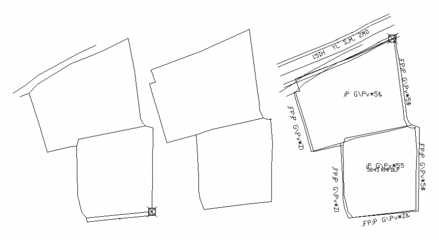 Layout planning of an area 2d view details in autocad file