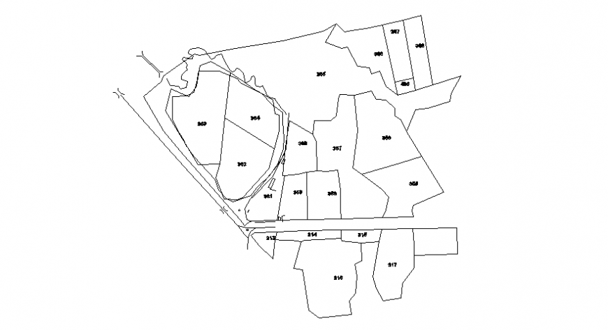 Layout planning of an area detailing 2d view autocad file
