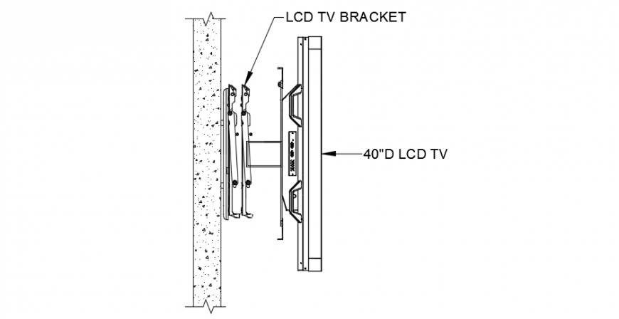 LCD TV wall mount sidet view model