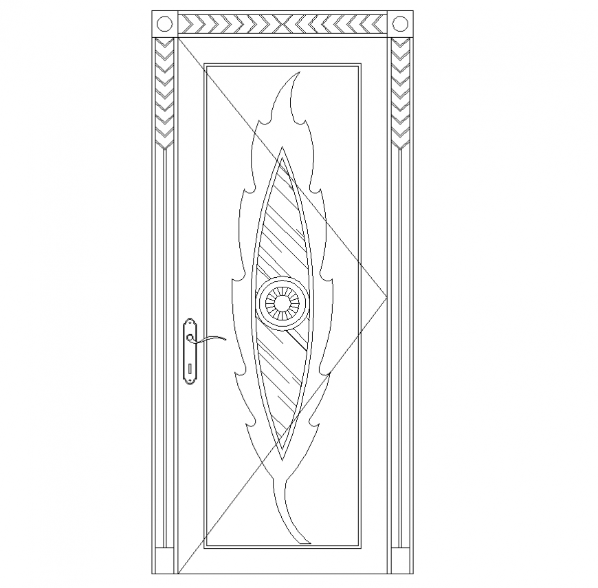 Leaf door elevation cad blocks detail  autocad file