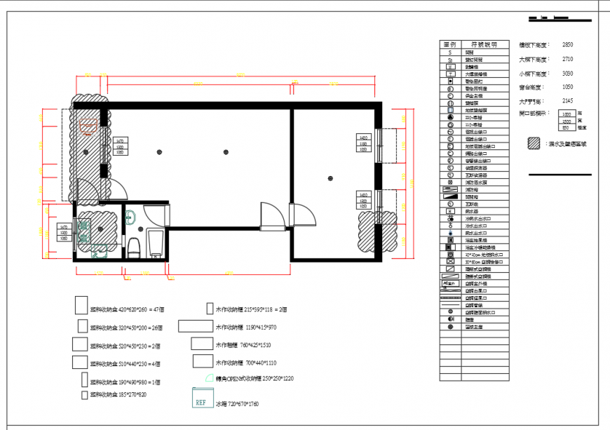 Leaking and wall cancer areas Drawing Detail
