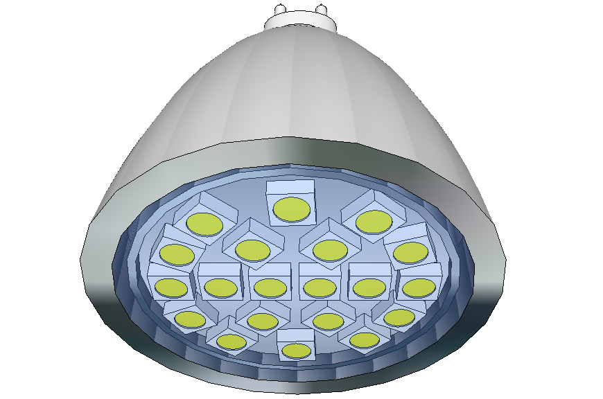 LED spotlight block 3d drawing details dwg file
