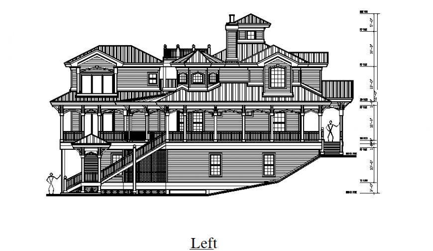 Left side of bungalows in auto cad