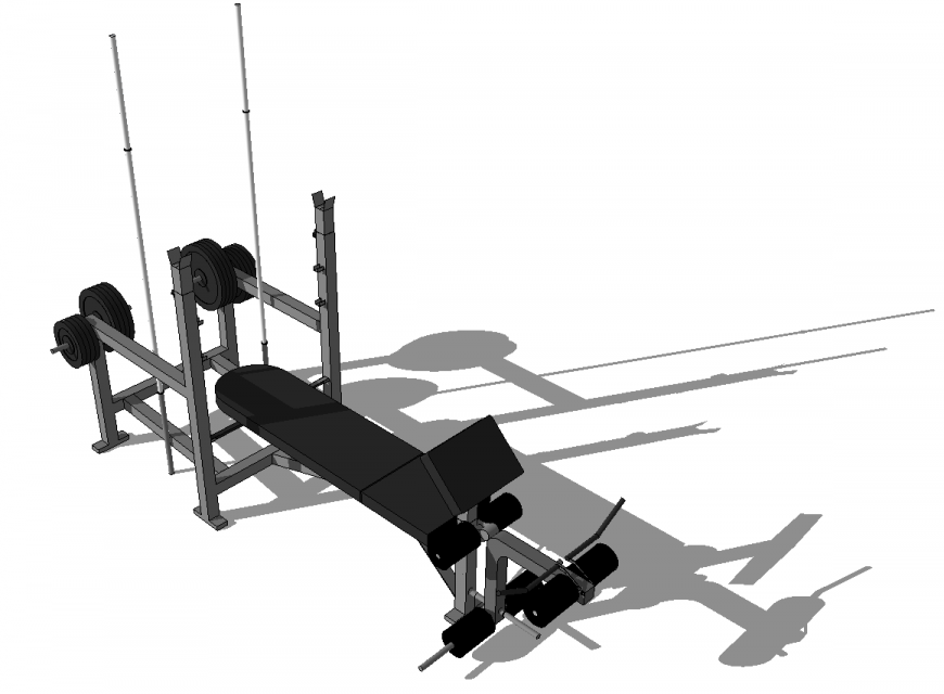 Leg extension machine gym equipment 3d model in skp sketch up file.