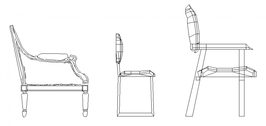 Leisure wooden chair 2 d drawing layout file