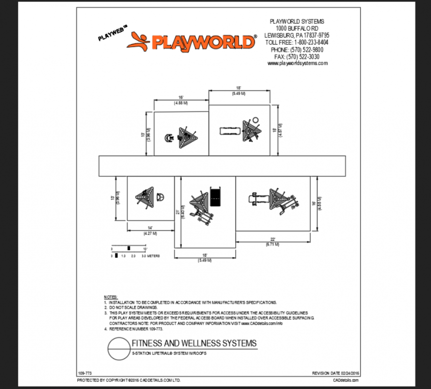 Life trail system sports equipment details of fitness sports park dwg file