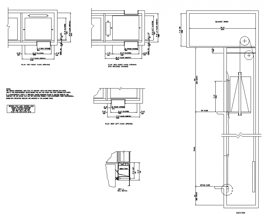 Lift and elevator detail elevation layout 2d view autocad file