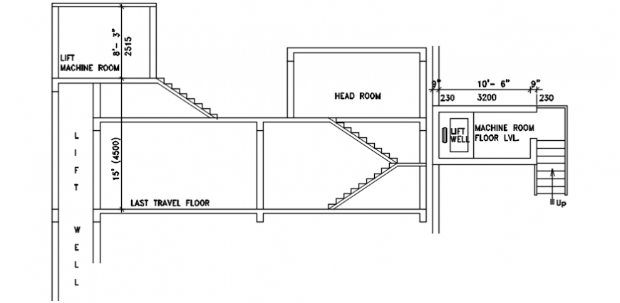 Lift drawings 2d view of elevator autocad software file