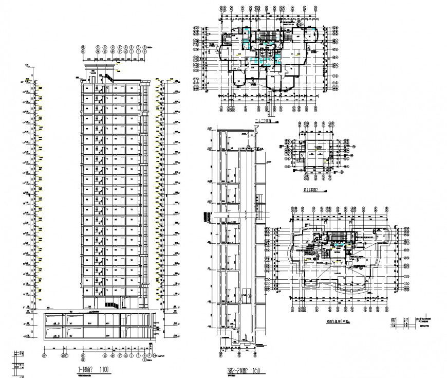 Lift elevation and office plan dwg file