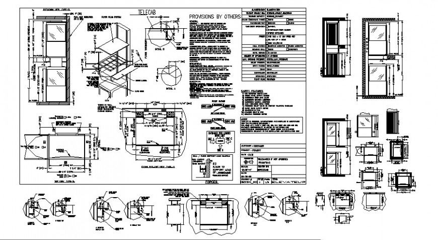 Lift elevator block CAD mechanical block layout file in autocad format