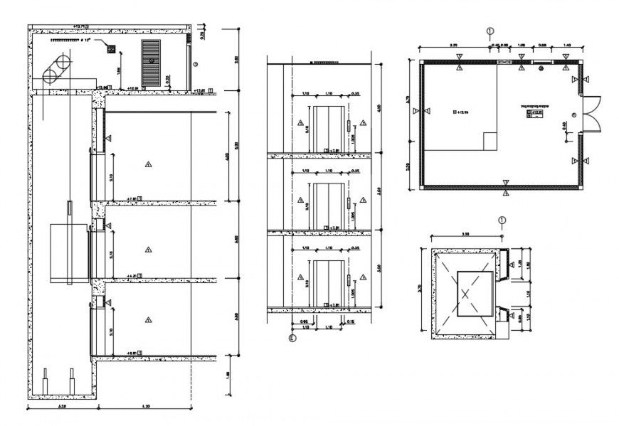 lift elevator section plan autocad file