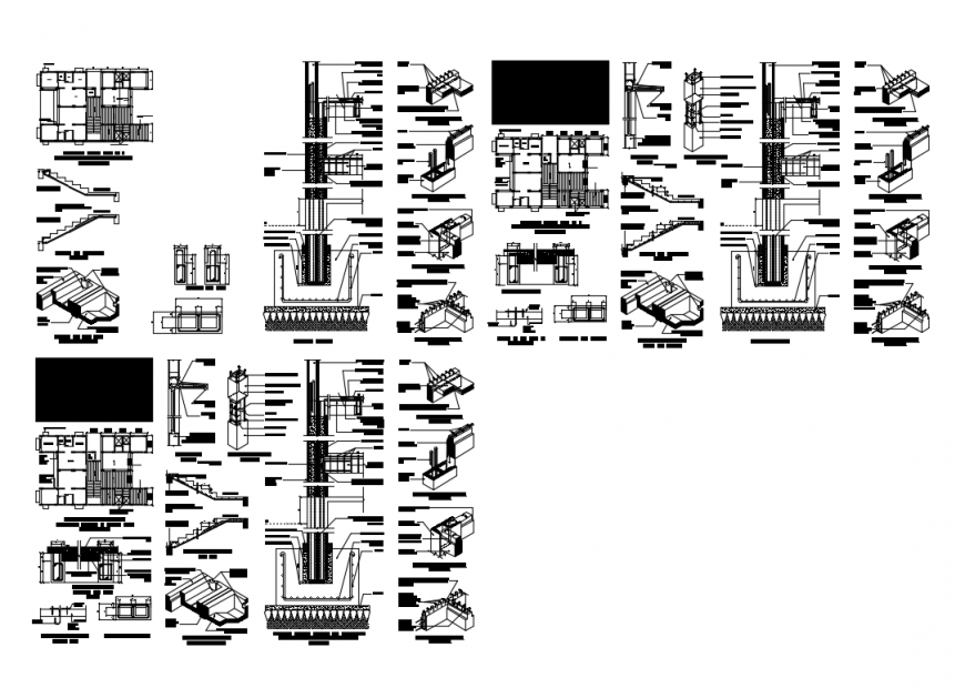 Lift elevators installation and constructive structure details dwg file