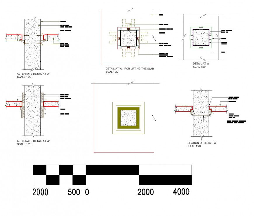 Lift slab construction system autocad file