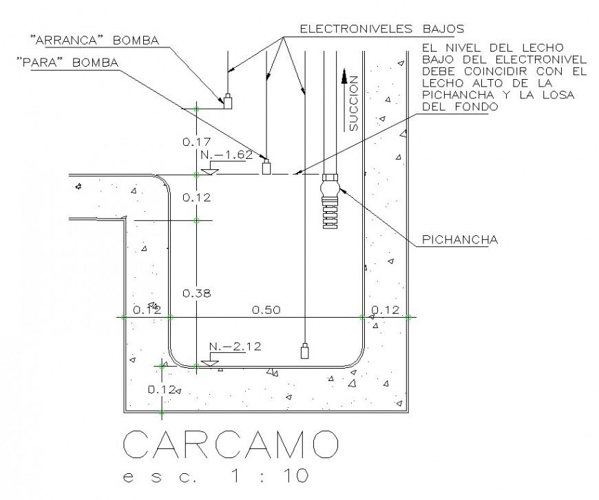 Lift station CAD structural block detail 2d view layout file in autocad format