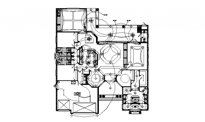 Light electrical house plan autocad file