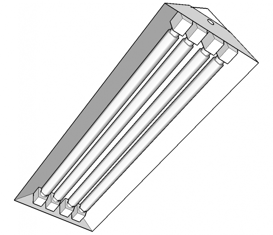 Light Fluorescent light 3d drawing in skp file.