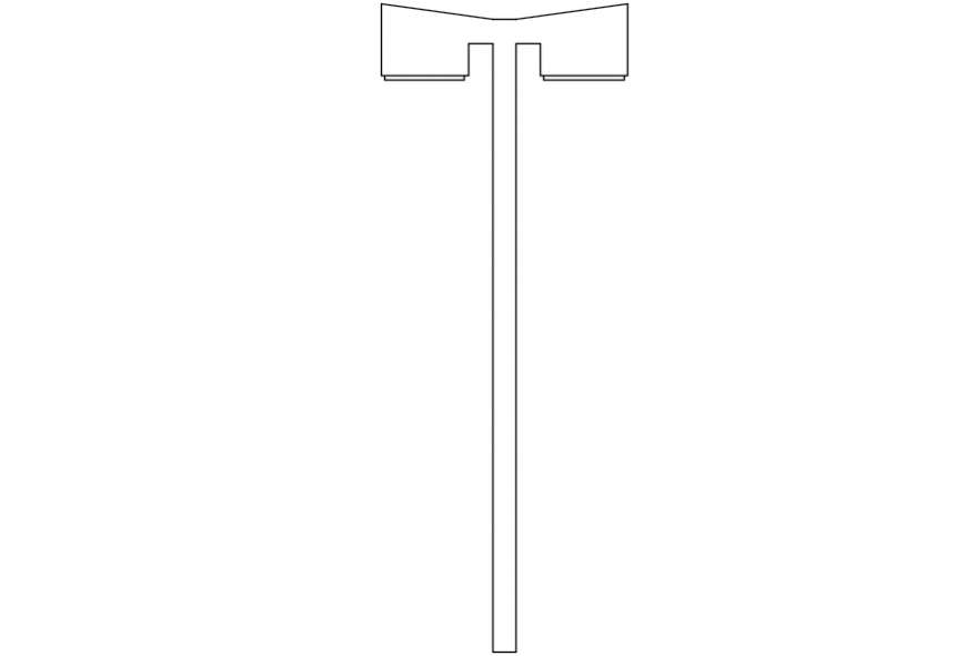 Light pole drawings 2d view elevation autocad software file
