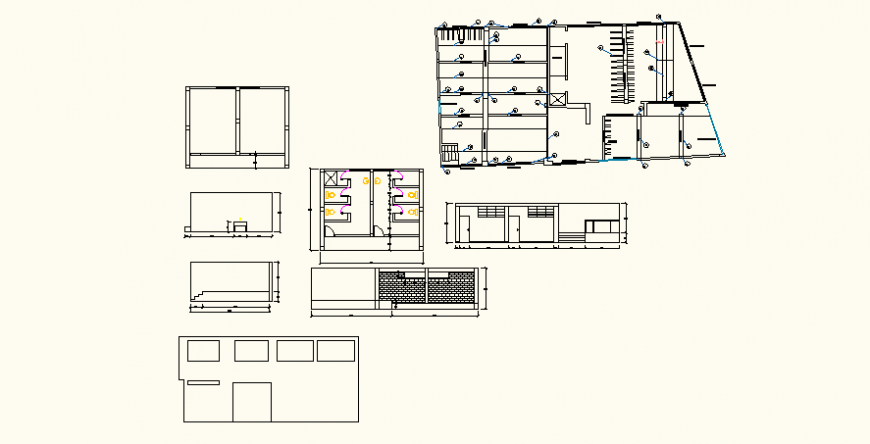 Lighter pier detail plan and elevation` detail autocad file