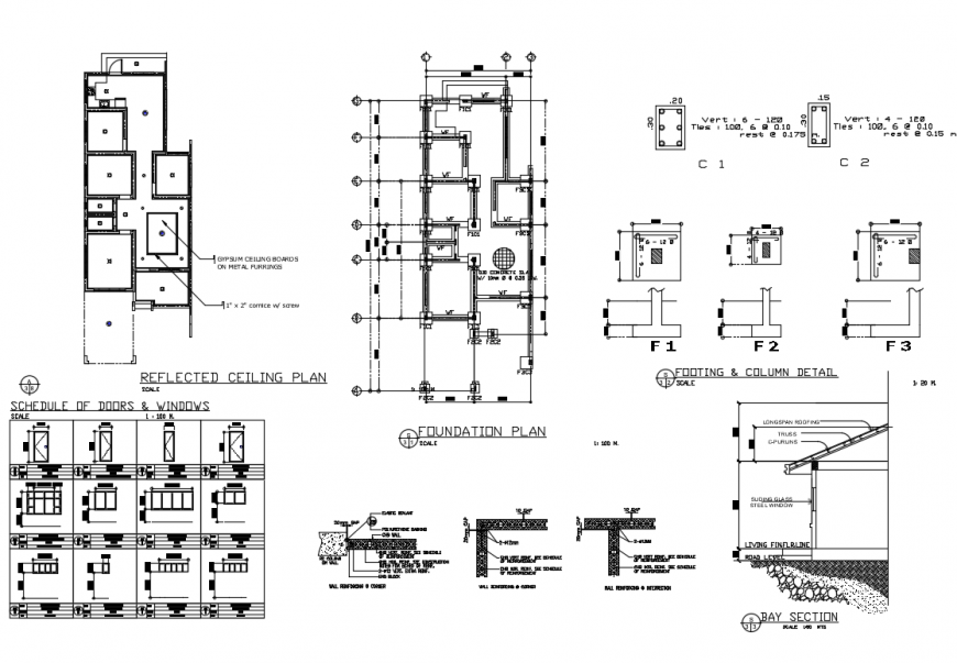 Lighting layout and electric installation details of four bedroom bungalow dwg file