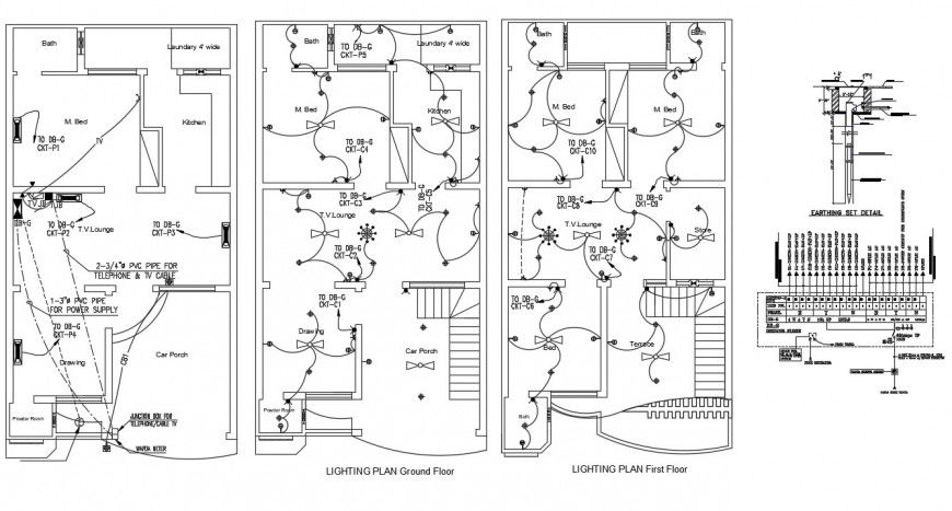 Lighting layout plan floor detail cad file