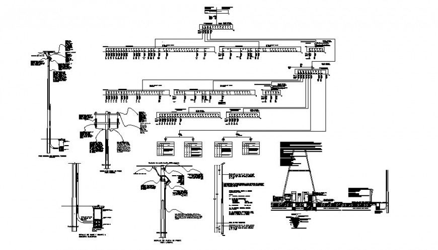 Lighting Pole Section & Electrical Installation DWG File