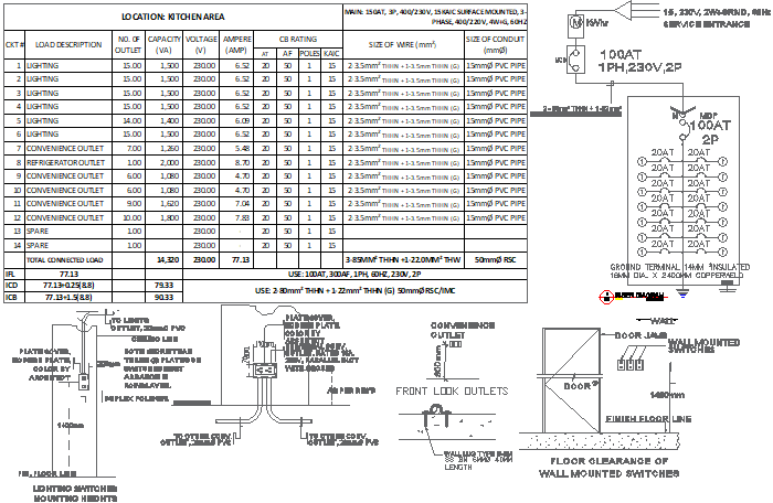 lighting and power layout of ground and second floor AutoCAD DWG drawing.