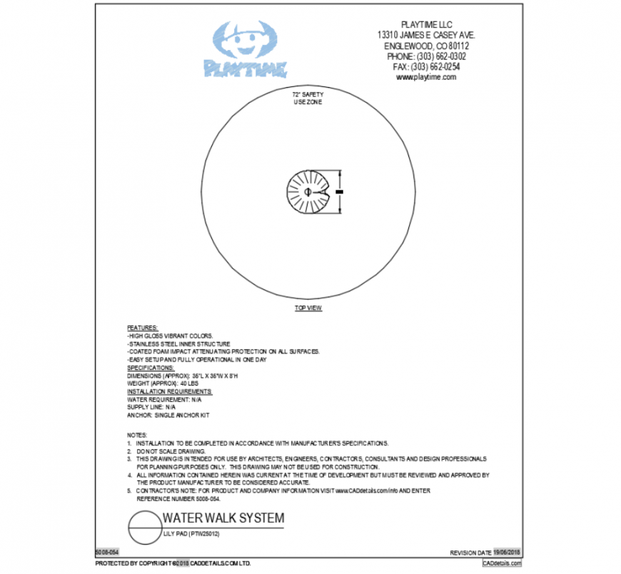 Lily pad water plant cad block details of water walk system dwg file