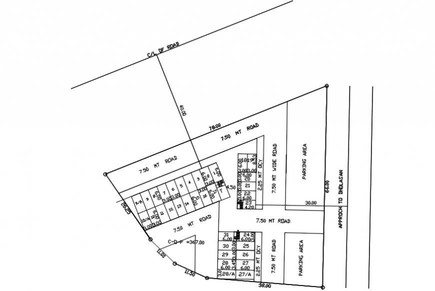Linch new housing plots and site plan cad drawing details dwg file