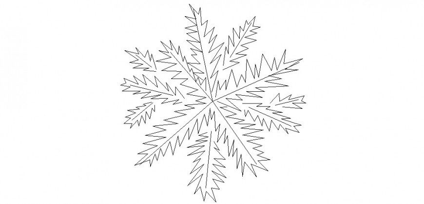 Line drawing of landscaping trees block layout file in autocad format