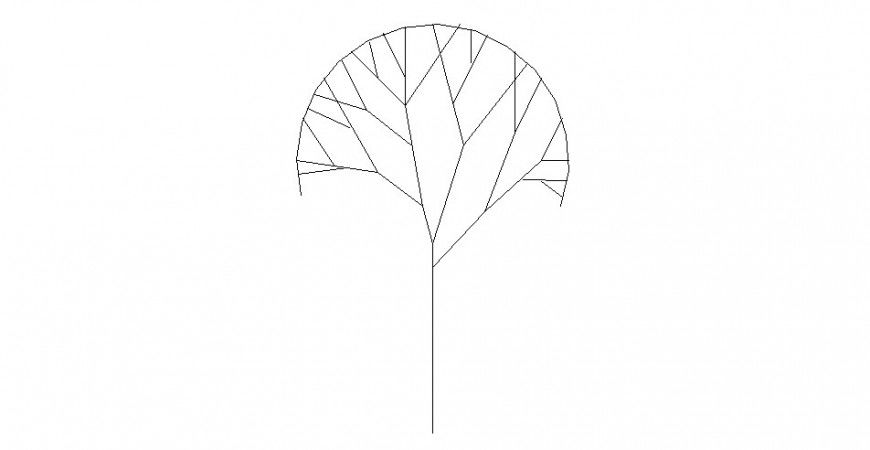 Line drawing of landscaping trees layout file in autocad file