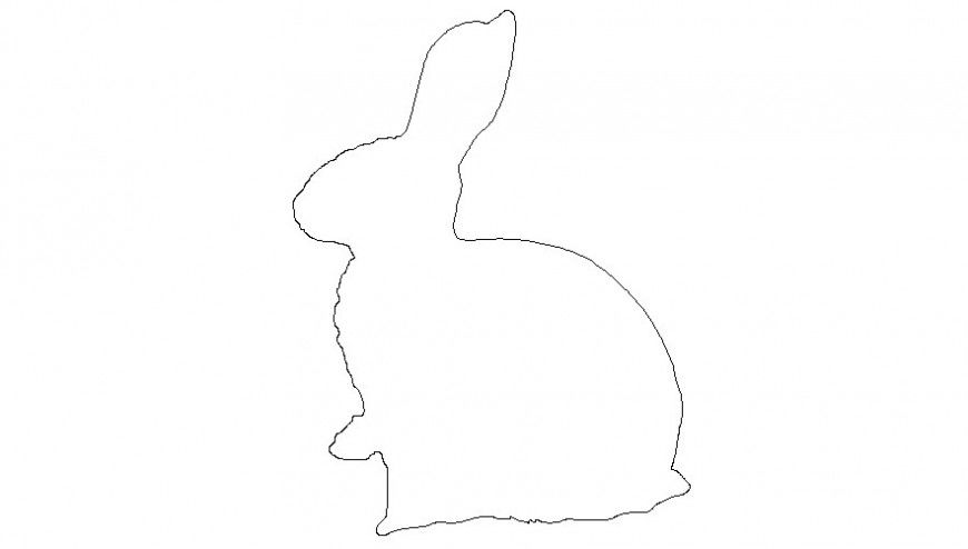 Line drawings details of rabbit animal units dwg autocad file