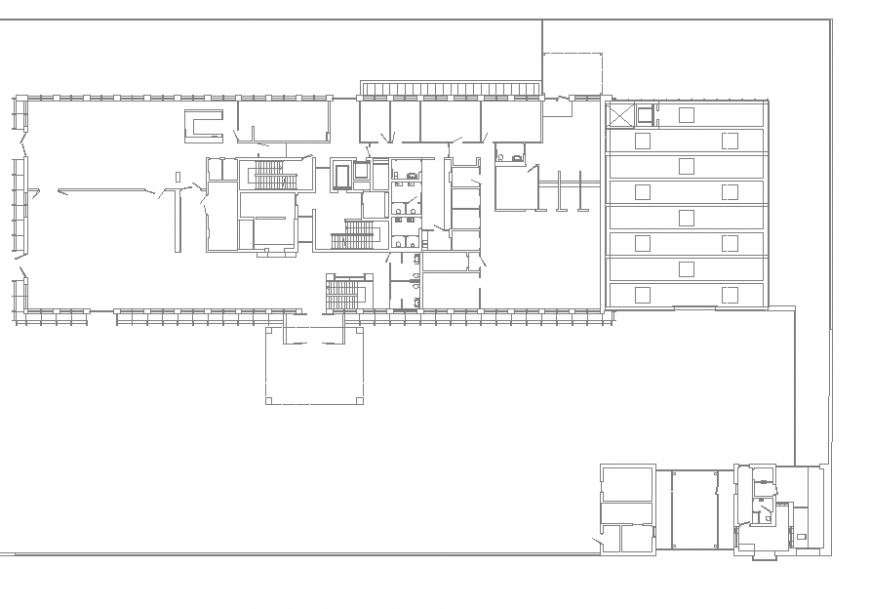 Line plan commercial building plan autocad file