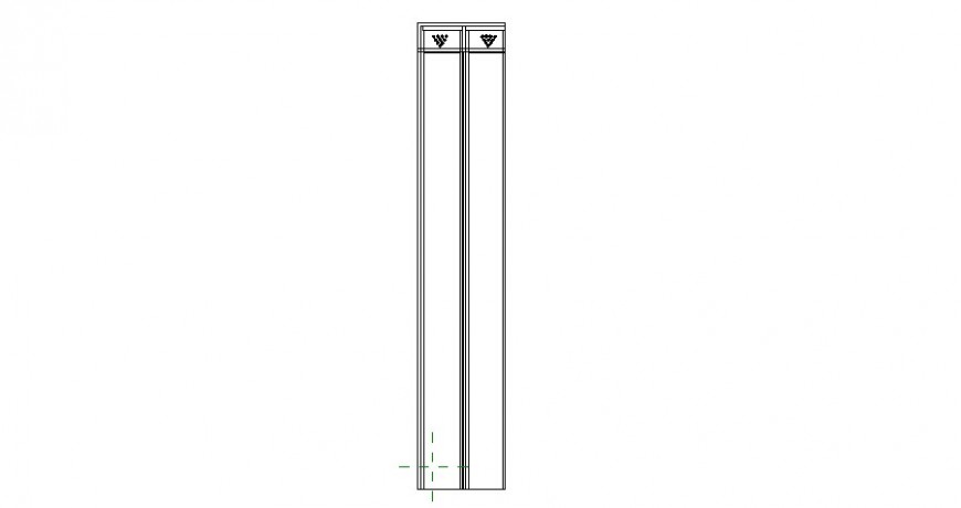 Line plan large door elevation plan detail dwg file