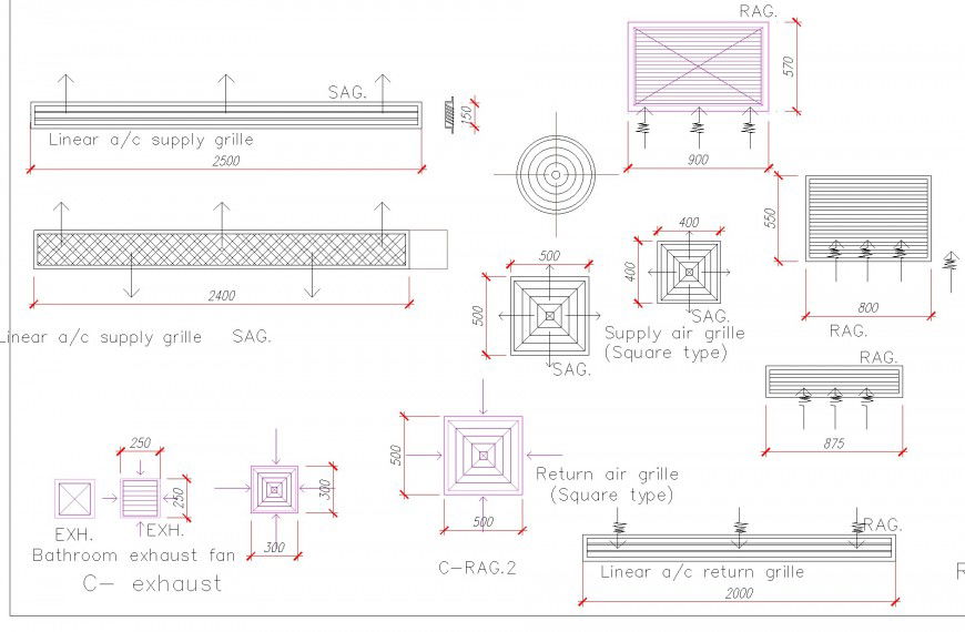 Liner air conditioner and exhaust plan layout file