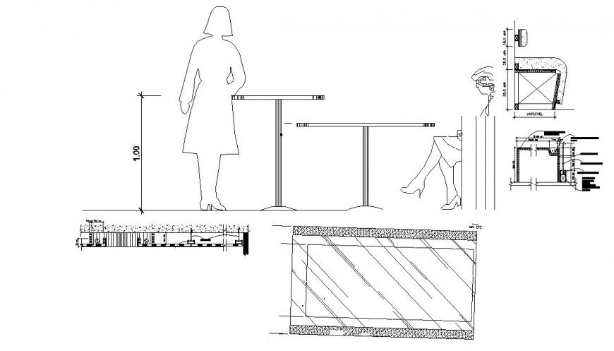 Lingerie store section and woman block cad drawing details dwg file