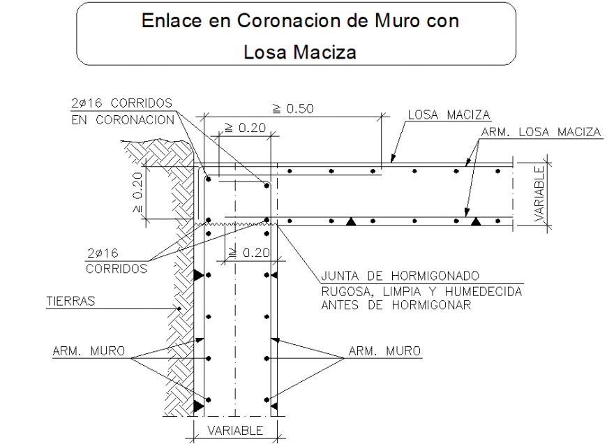 Link in wall coronation with solid slab layout file
