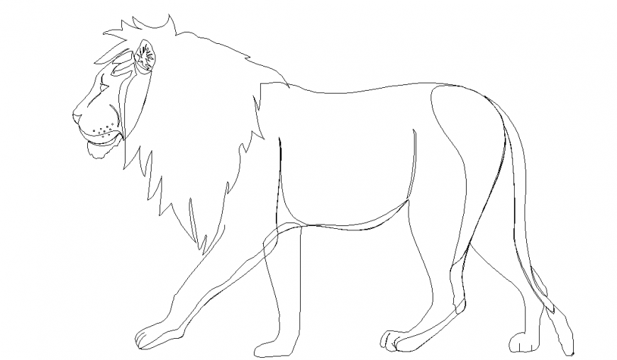 Lion Animal Block Design Download DWG file