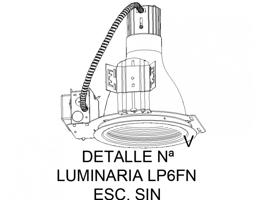 Lithonia Lighting, lp6fn isometric drawing in dwg file.