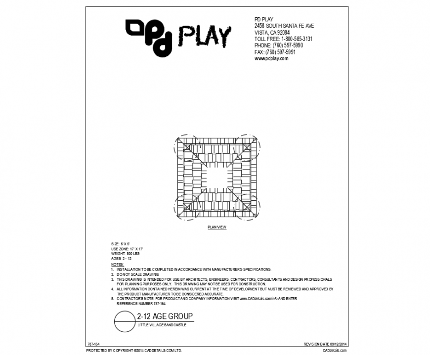 Little village sand castle play equipment of garden dwg file