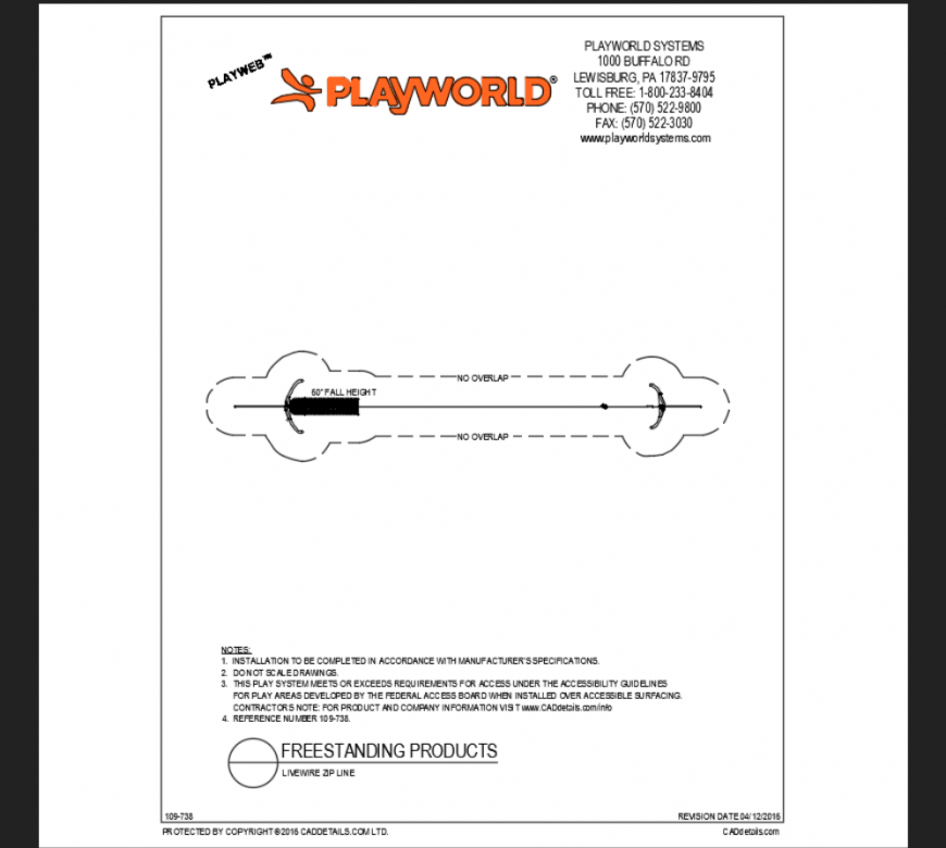 Live wire zip line rope type kids pay equipment details of play area dwg file