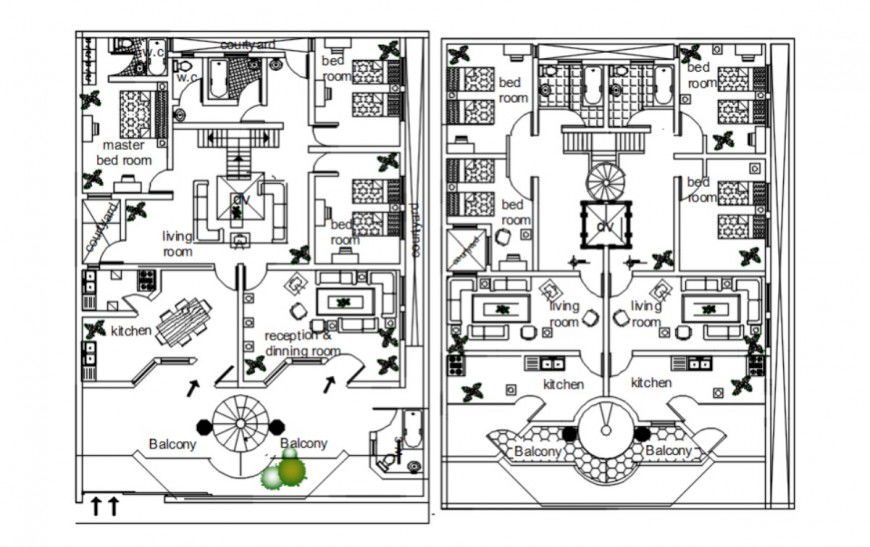 Living apartment 2d view CAD floor layout plan autocad software file