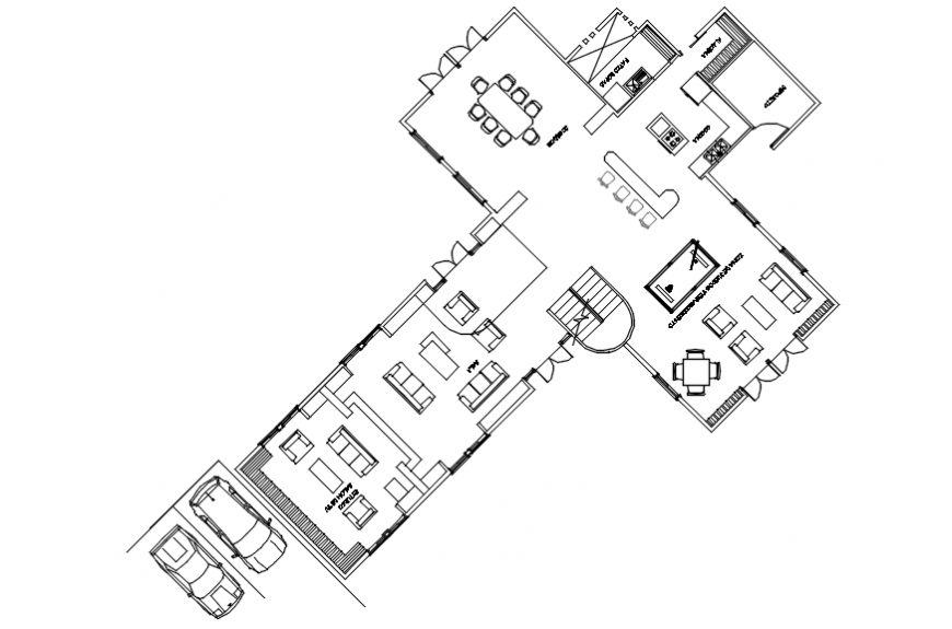 Living apartment drawings 2d view CAD layout plan in autocad software file