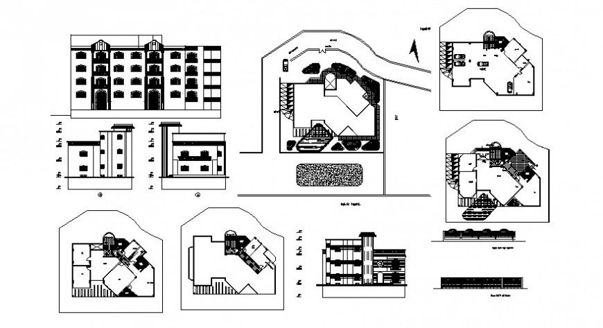 Living apartment plan elevation and section 2d view CAD drawings dwg file