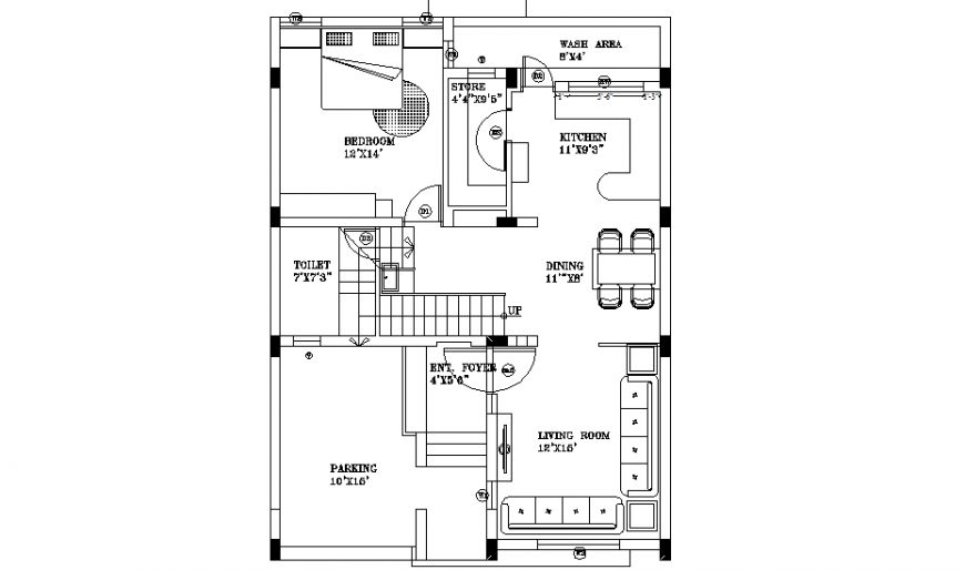 Living place house plan layout file