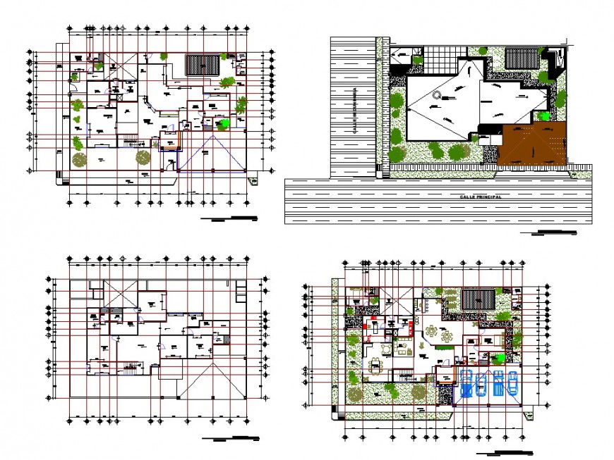 Living place working plan detail dwg file